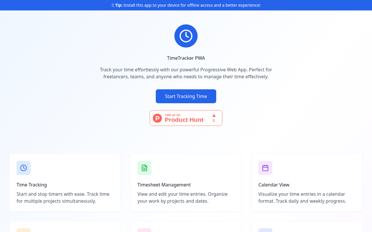 Time Tracker uygulaması